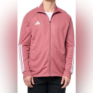 adidas Men's Sereno Cut 3-Stripes Slim Track Jacket Medium Lightweight Crimson